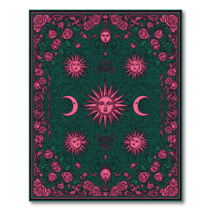 Pink Celestial Rose Vintage Area Rug