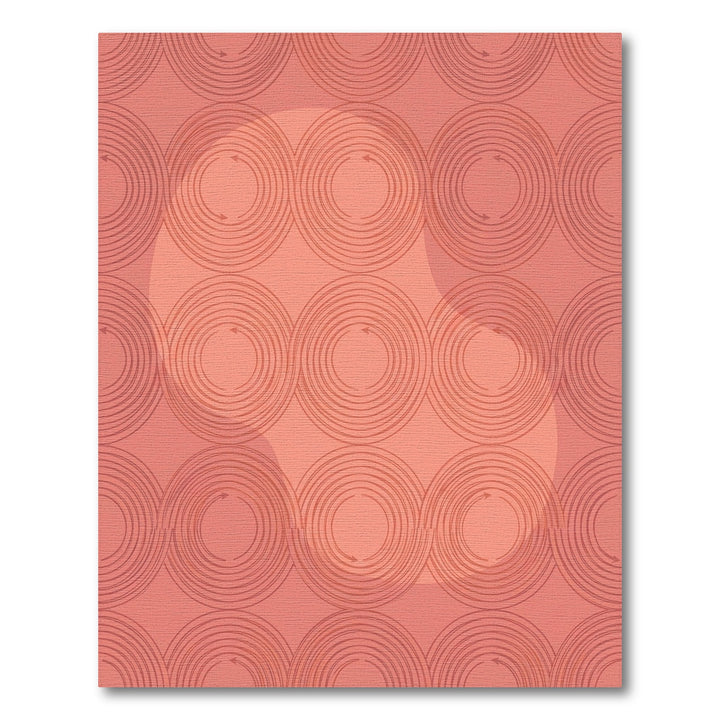 Coral Swirling Circles Repeat Rug