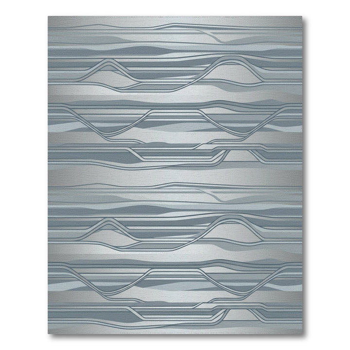 Modern Gray Ribbons Wave Rug