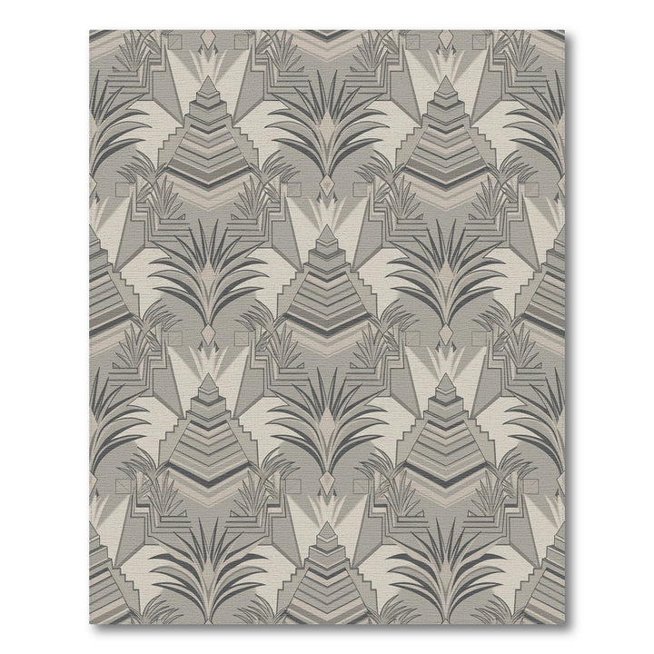 Geometric Step Pyramid Palm Motif Rug
