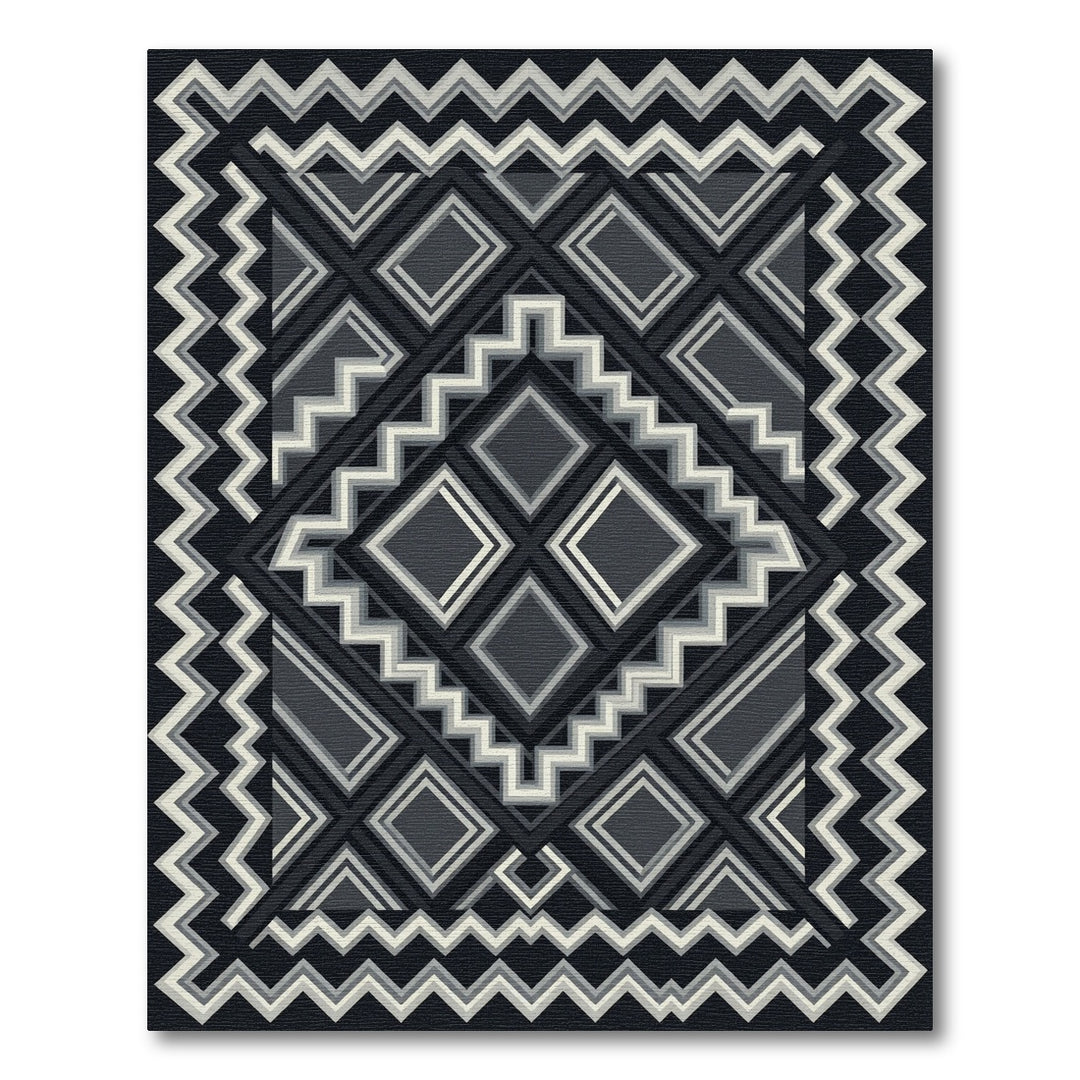 Monochromatic Geometric Staircase Diamonds Rug