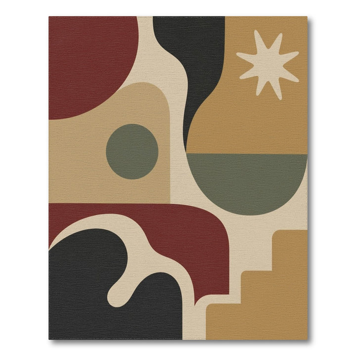 Geometric Abstract Area Rug in Brown Tan