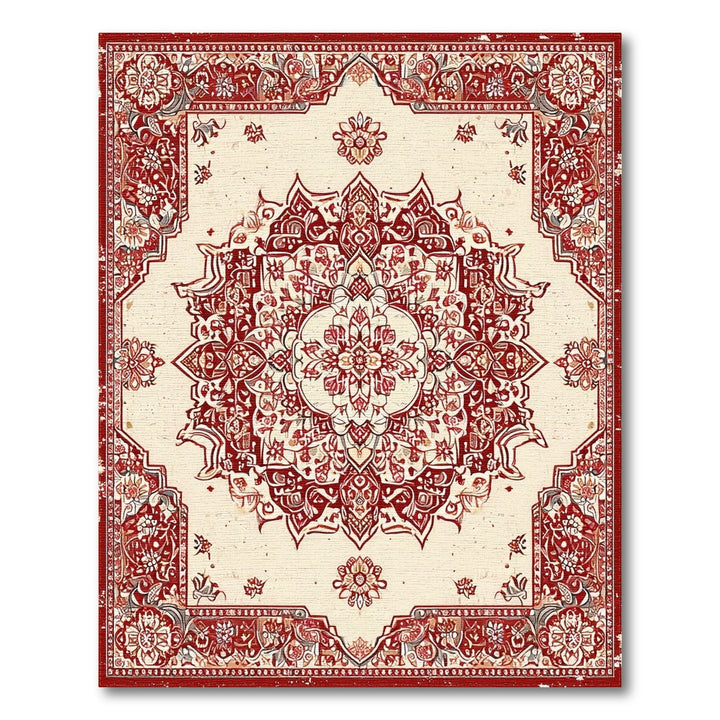 Red Persian Medallion Area Rug