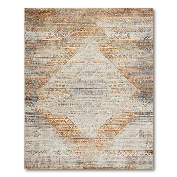 Beige Tribal Diamond Area Rug