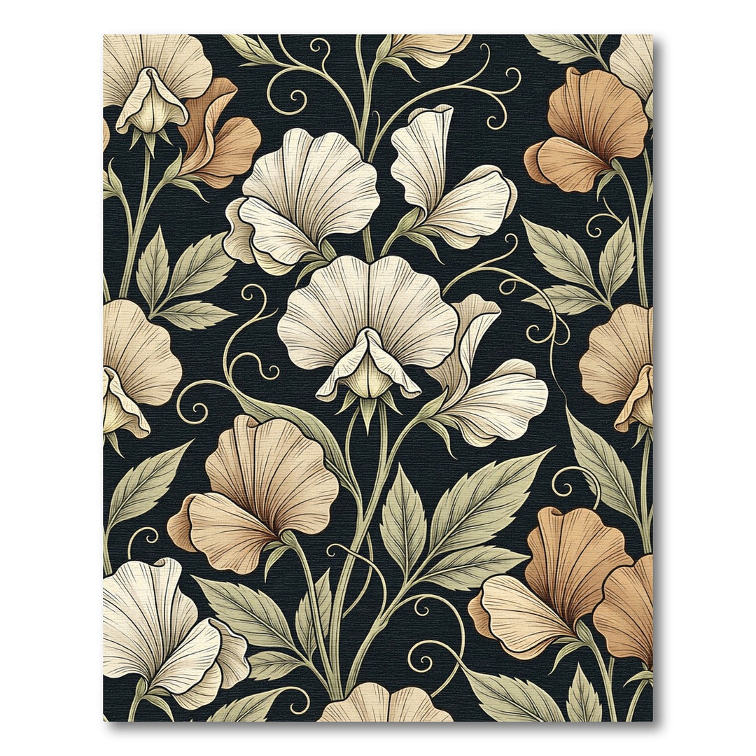 Vintage floral sweet pea Rug