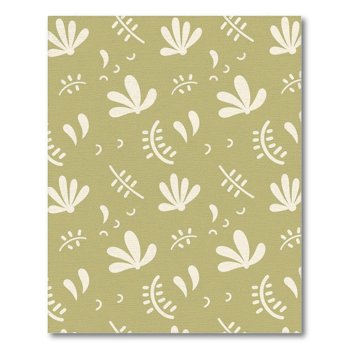 Sage Green Floral Washable Area Rug