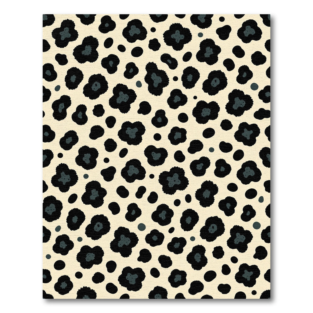 Black Leopard Spots Cream Rug