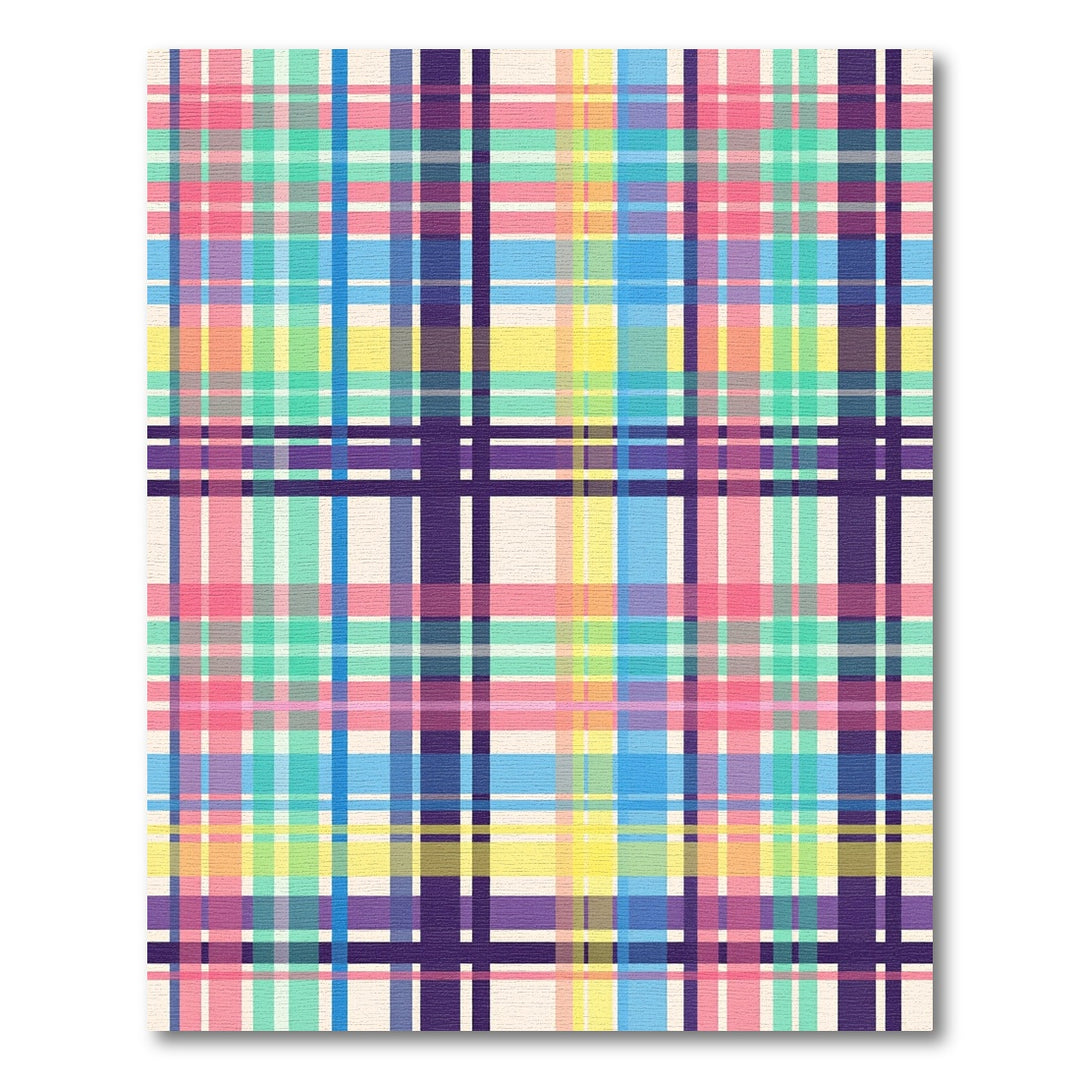 Pastel Plaid Rainbow Checkered Rug