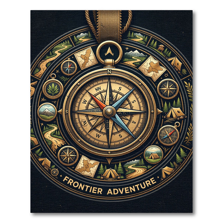 Vintage Compass Frontier Adventure Rug