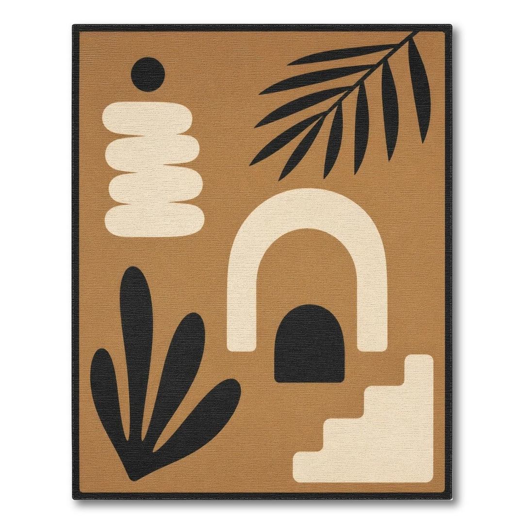 Geometric Brown Abstract Area Rug