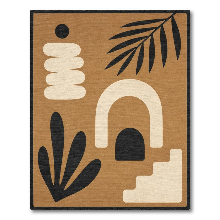 Geometric Brown Abstract Area Rug