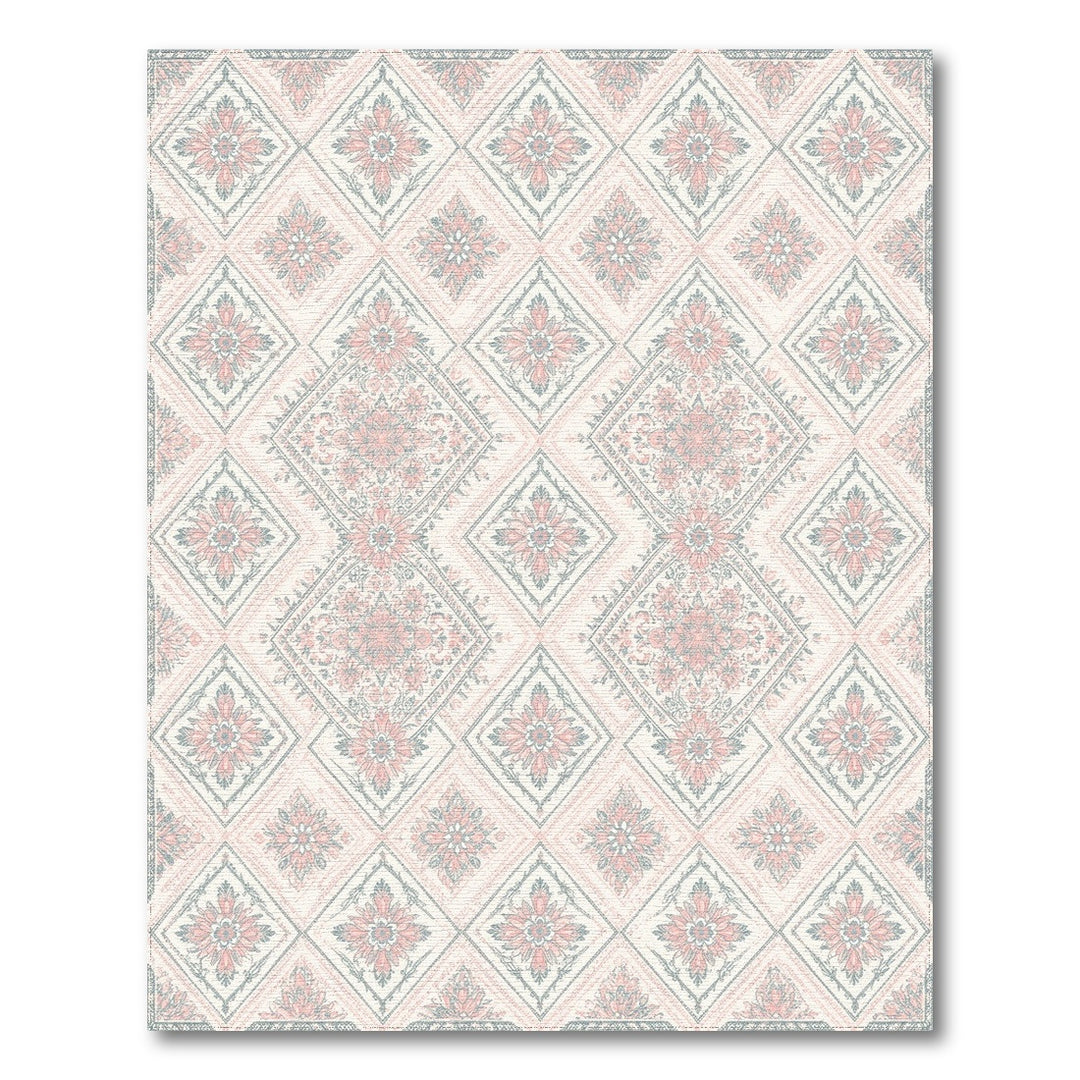Blush Pink Floral Vintage Area Rug