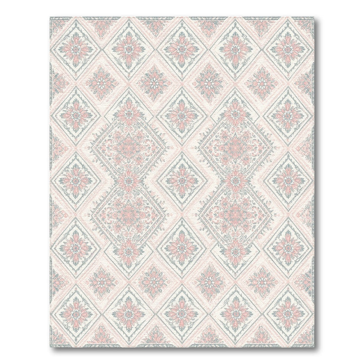 Blush Pink Floral Vintage Area Rug