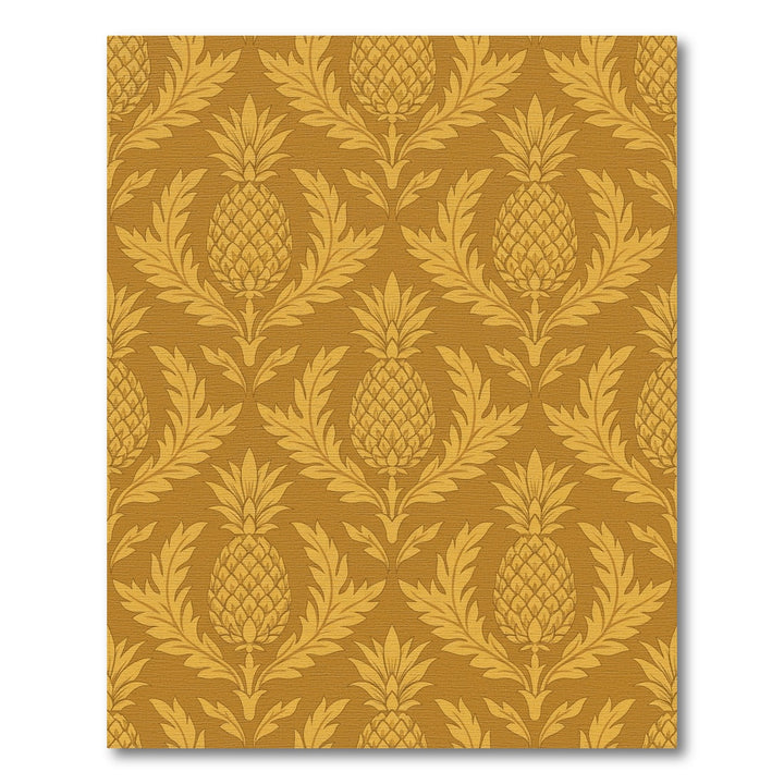 Golden Pineapple Damask Floral Rug