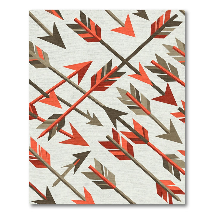 Bold Orange Arrow Geometric Rug