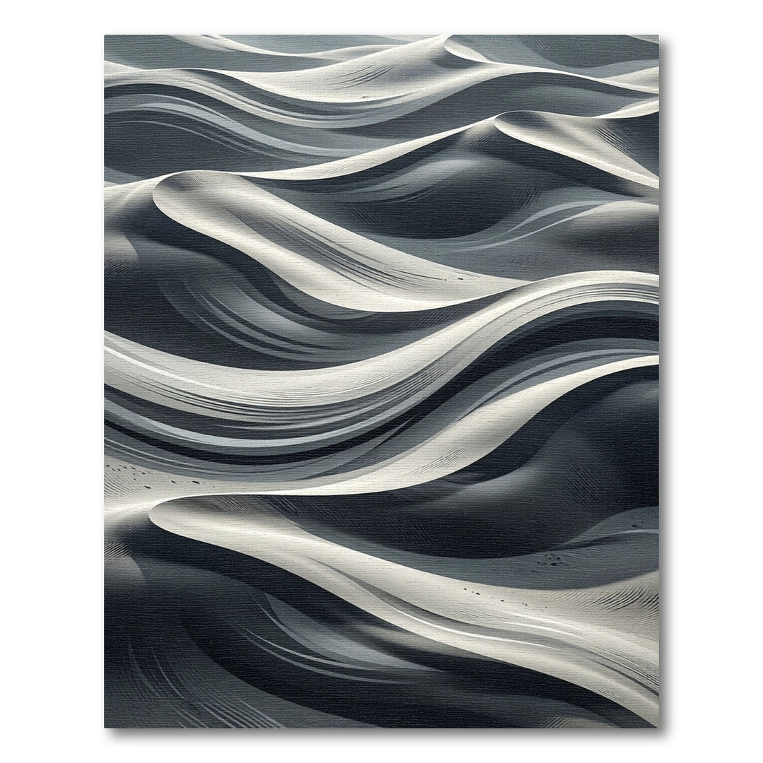 Striking Monochrome Dune Waves Rug