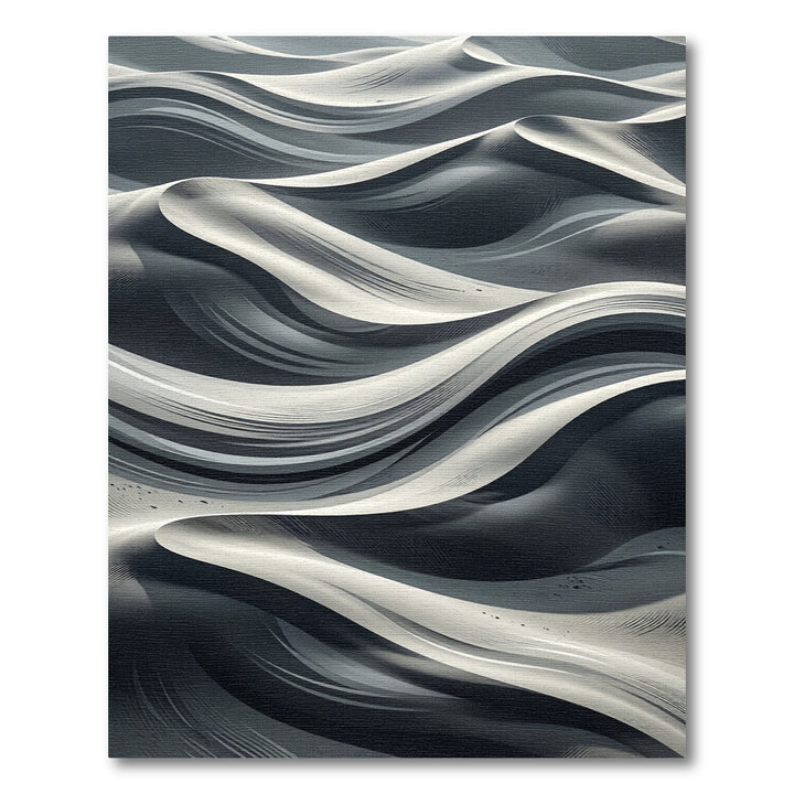 Striking Monochrome Dune Waves Rug