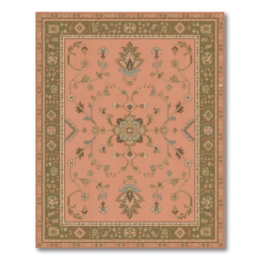 Pink Floral Vintage Area Rug