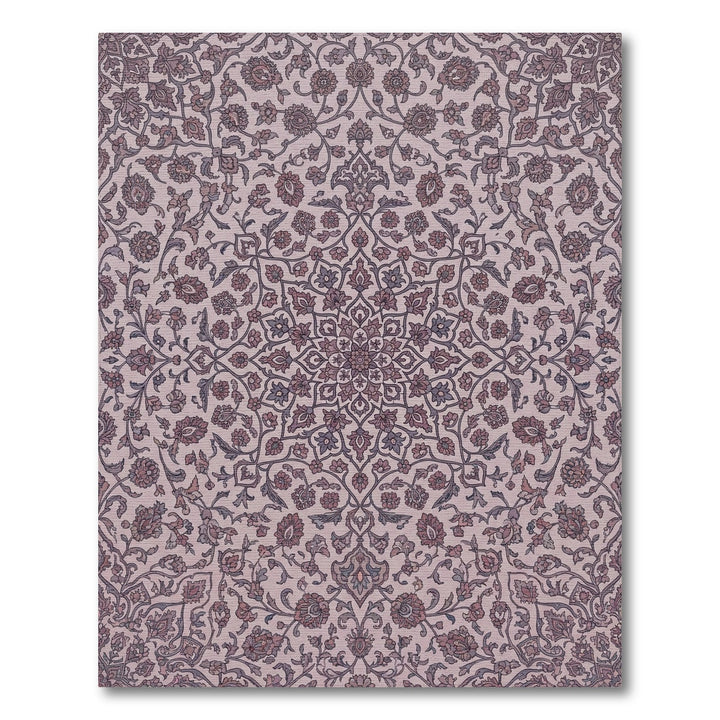 Mauve Floral Intricate Mandala Rug