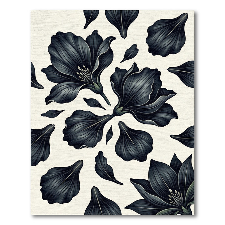 Dark Onyx Floral Accent Rug