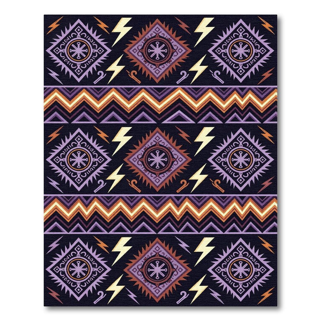 Tribal Diamond Lightning Bolt Rug