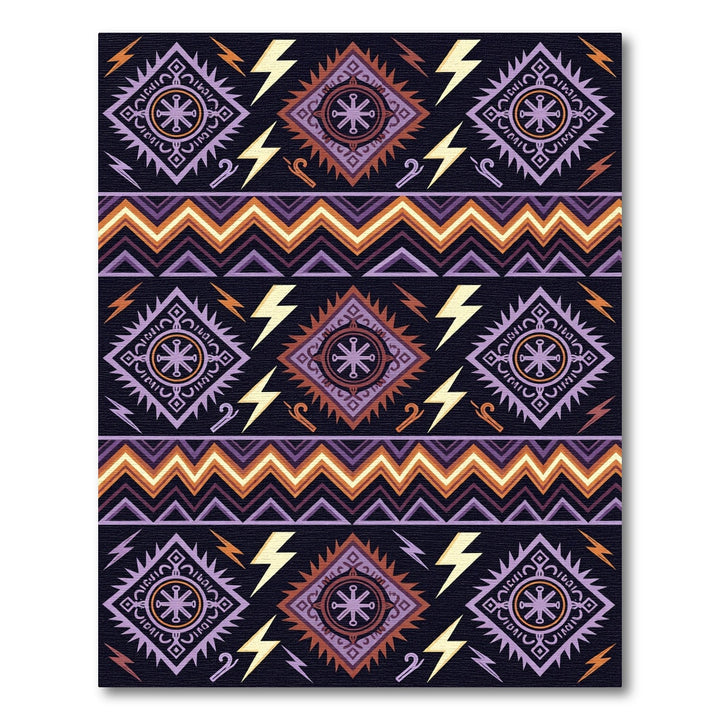 Tribal Diamond Lightning Bolt Rug