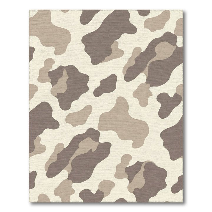 Neutral Earthy Tone Camouflage Swirl Rug