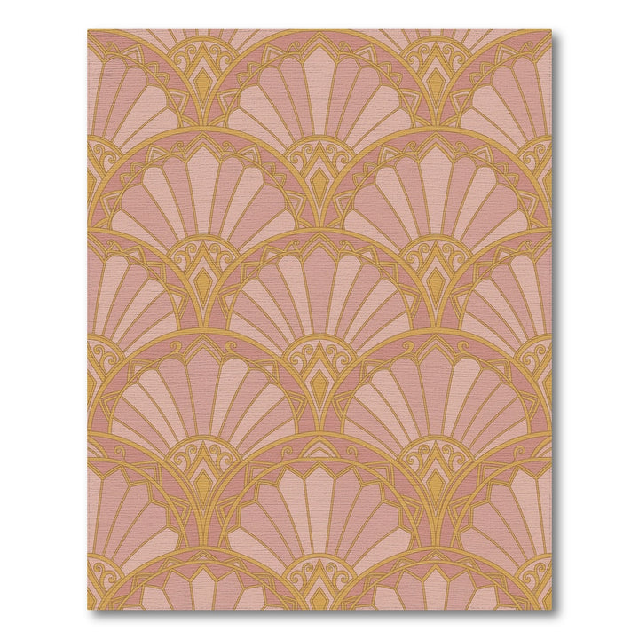 Rose Gold Fan Scallop Geometric Rug