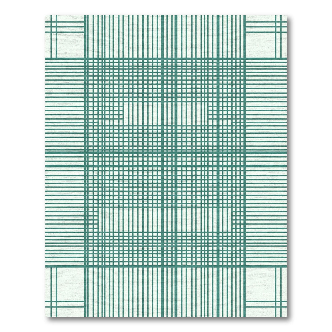 Emerald Green Intersecting Lines Rug