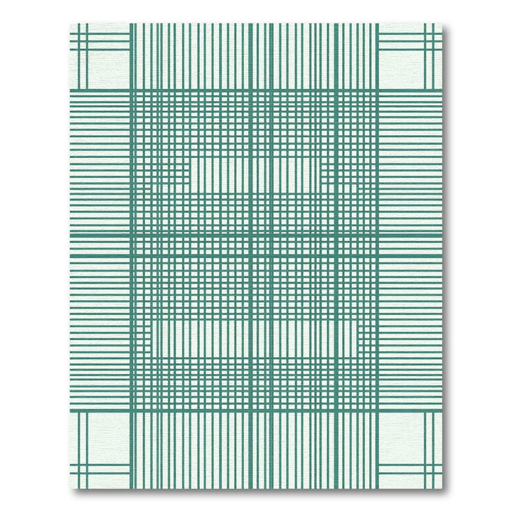 Emerald Green Intersecting Lines Rug