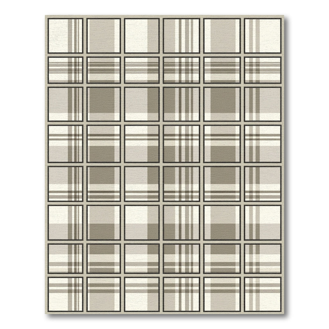 Tartan Plaid Neutral Grid Rug