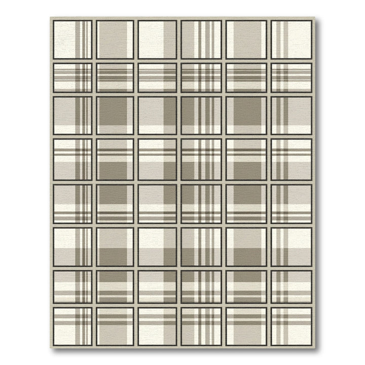Tartan Plaid Neutral Grid Rug