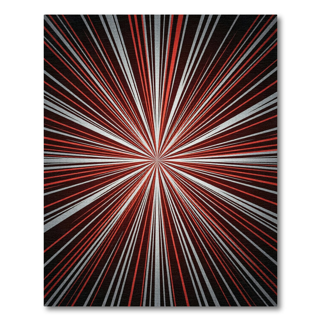 Crimson Silver Burst Starburst Rug