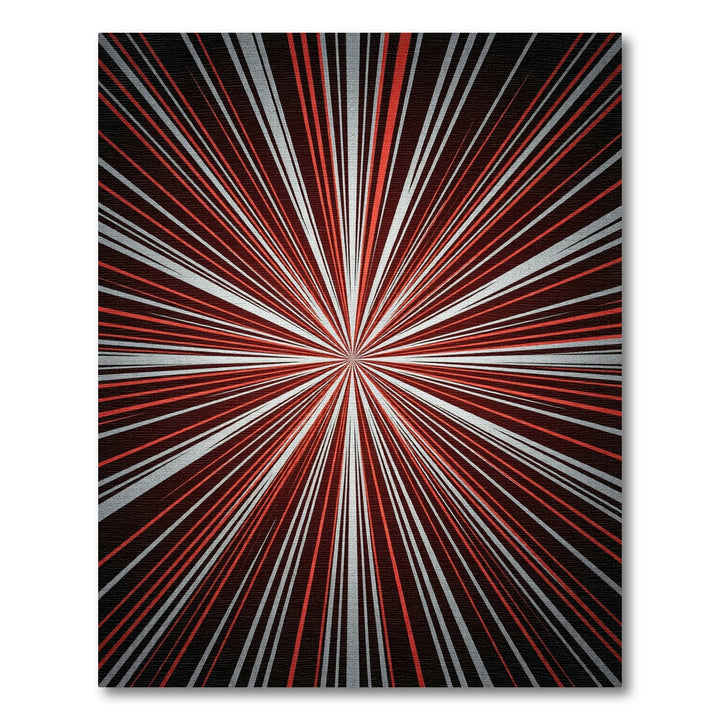 Crimson Silver Burst Starburst Rug