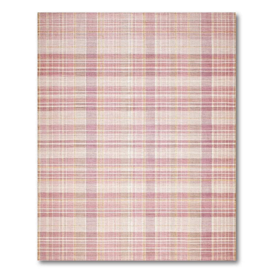 Pink Blush Pink Plaid Area Rug