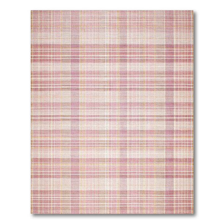 Pink Blush Pink Plaid Area Rug