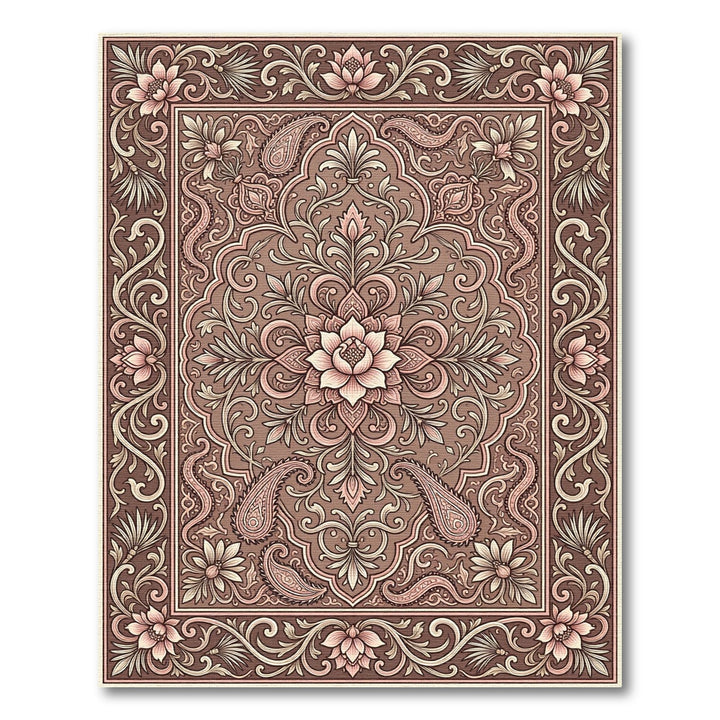 Earthy Floral Paisley Medallion Rug