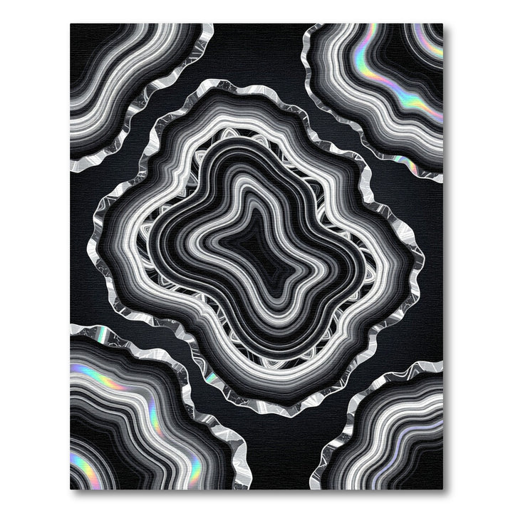 Monochromatic Agate With Rainbow Accents Rug
