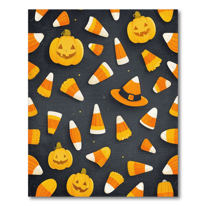 Halloween Pumpkin Candy Corn Kids Area Rug