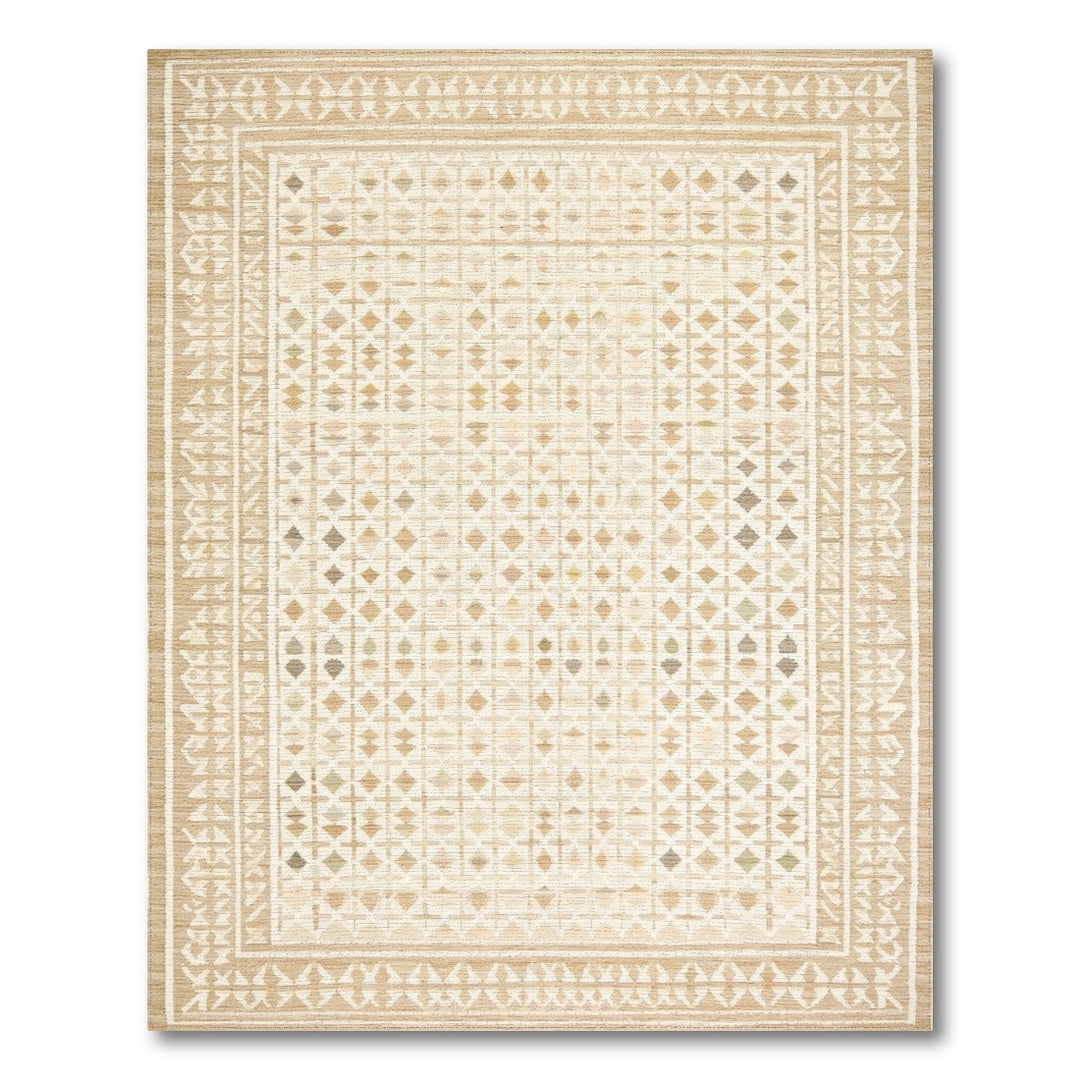 Beige Geometric Diamond Area Rug