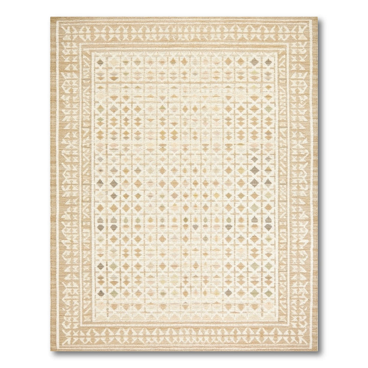 Beige Geometric Diamond Area Rug