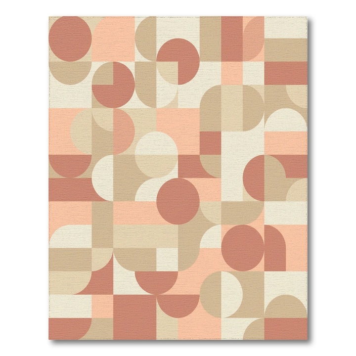 Geometric Terracotta Arch and Circle Rug