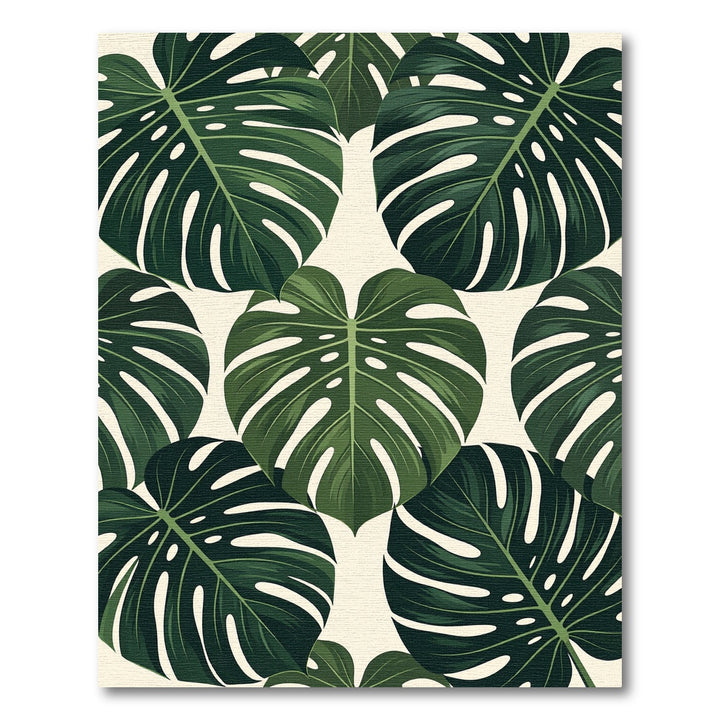 Vibrant Dark Green Tropical Monstera Leaf Rug