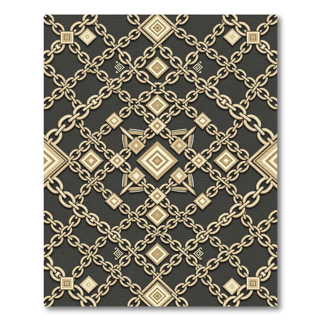 Chic Chain Link Diamond Accent Rug