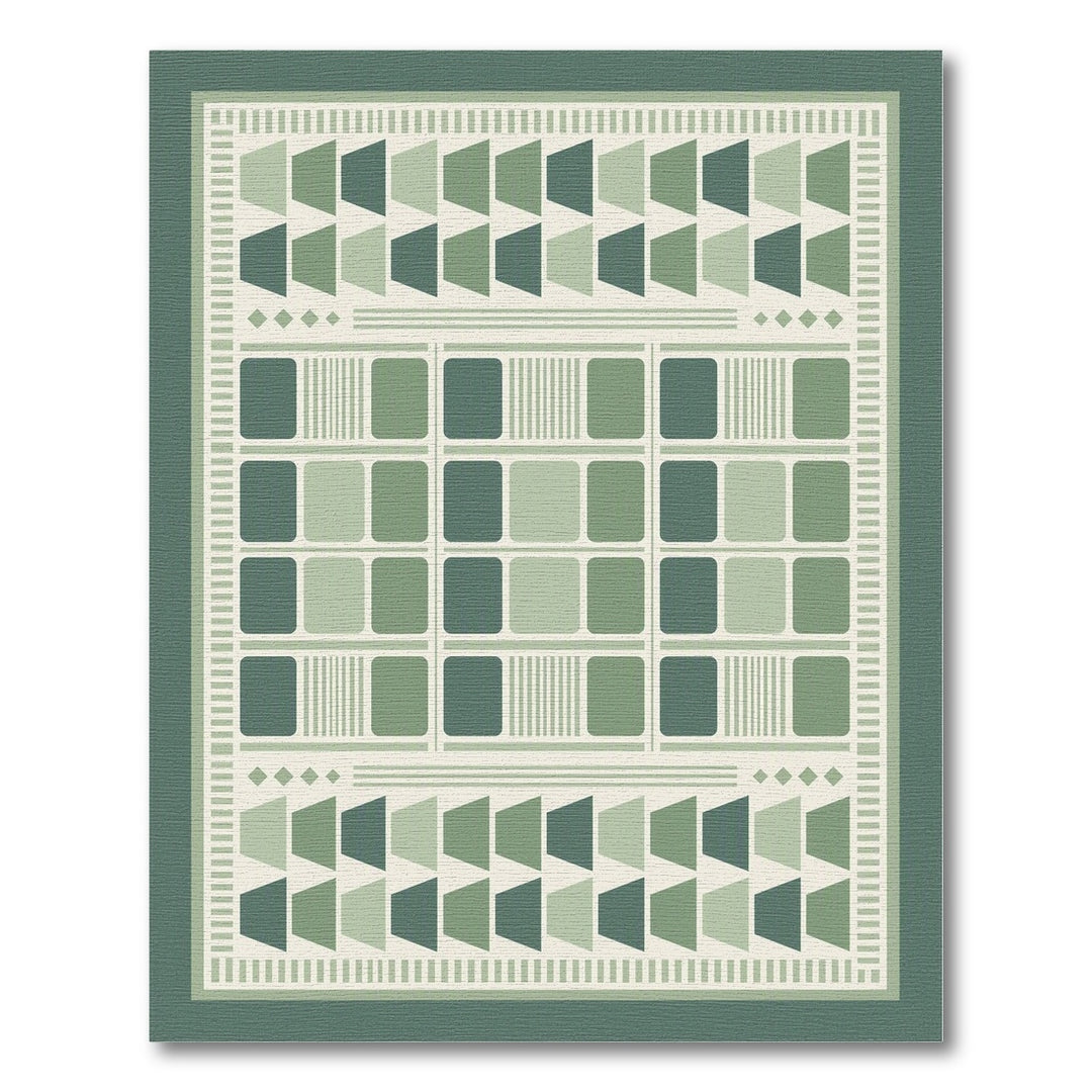 Green Geometric Modern Area Rug