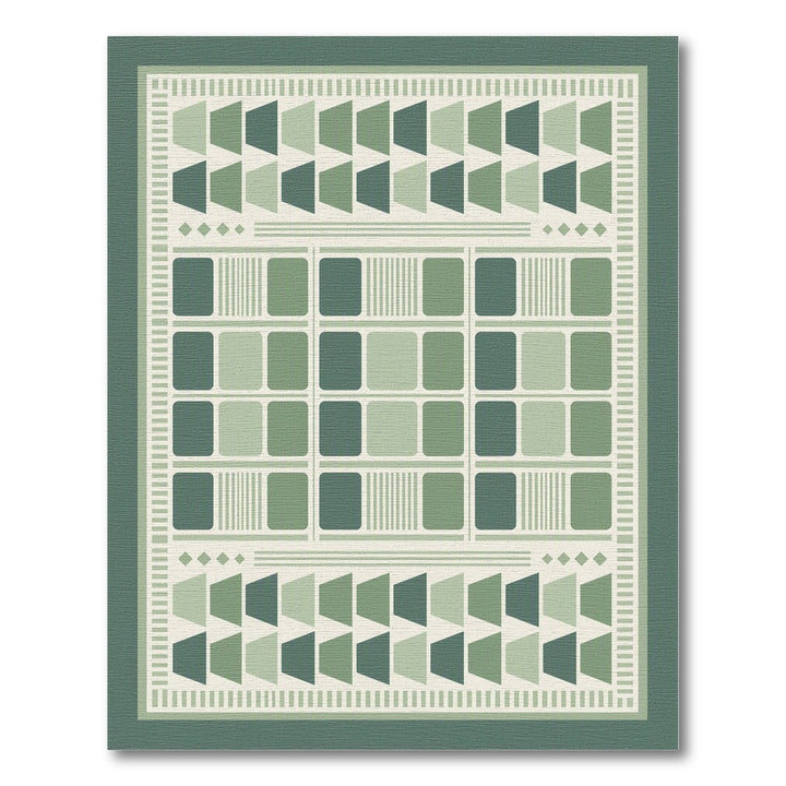 Green Geometric Modern Area Rug