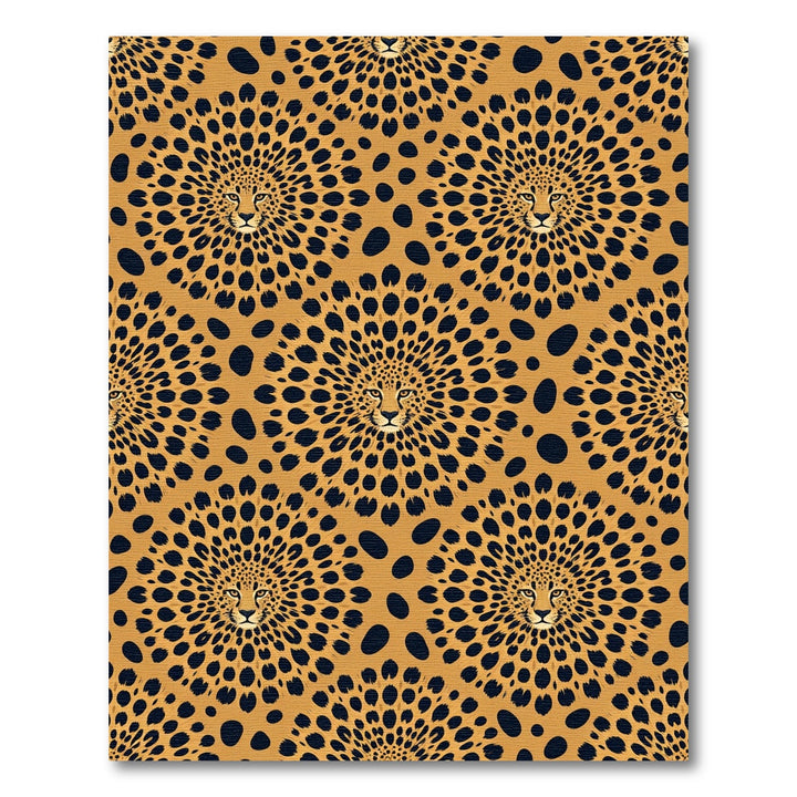 Golden Leopard Face Medallion Rug