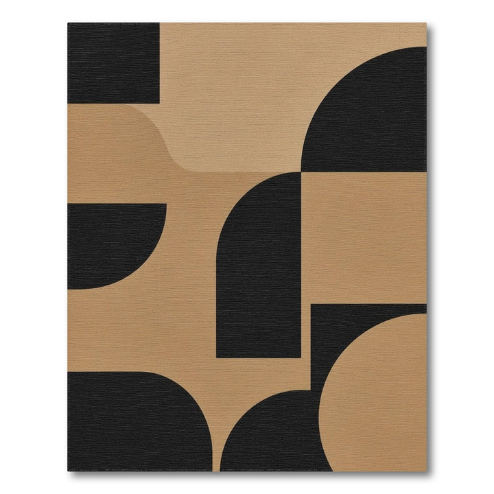 Black and Tan Geometric Area Rug