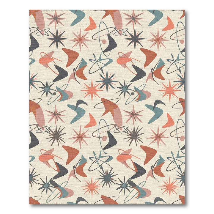 Retro Atomic Starburst Boomerang Rug