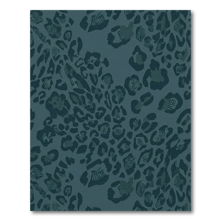 Deep Teal Abstract Leopard Spots Rug